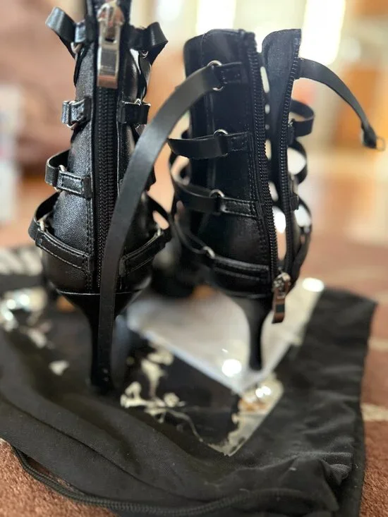 Burju Nyx – The Strappy Vegan Leather Open-Toe Ankle Bootie for Street & Dance - Picture 11 of 14